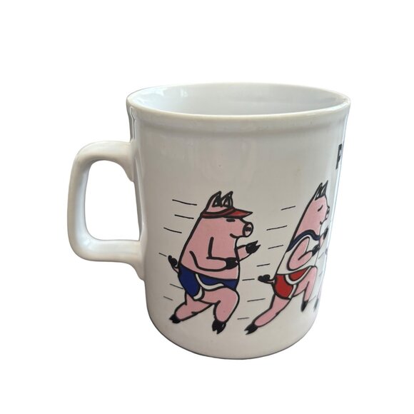 Pigathon Pig Coffee Mugs Set of 3 Vintage 1980's England 3.5" - Picture 3 of 16